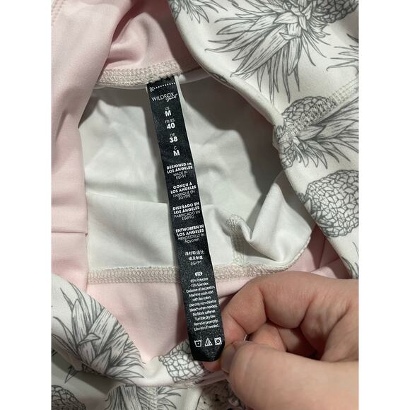 NWT Wildfox Pineapple Leggings Ankle Crop WLL1548T Womens Size Medium White Gray - Picture 8 of 11